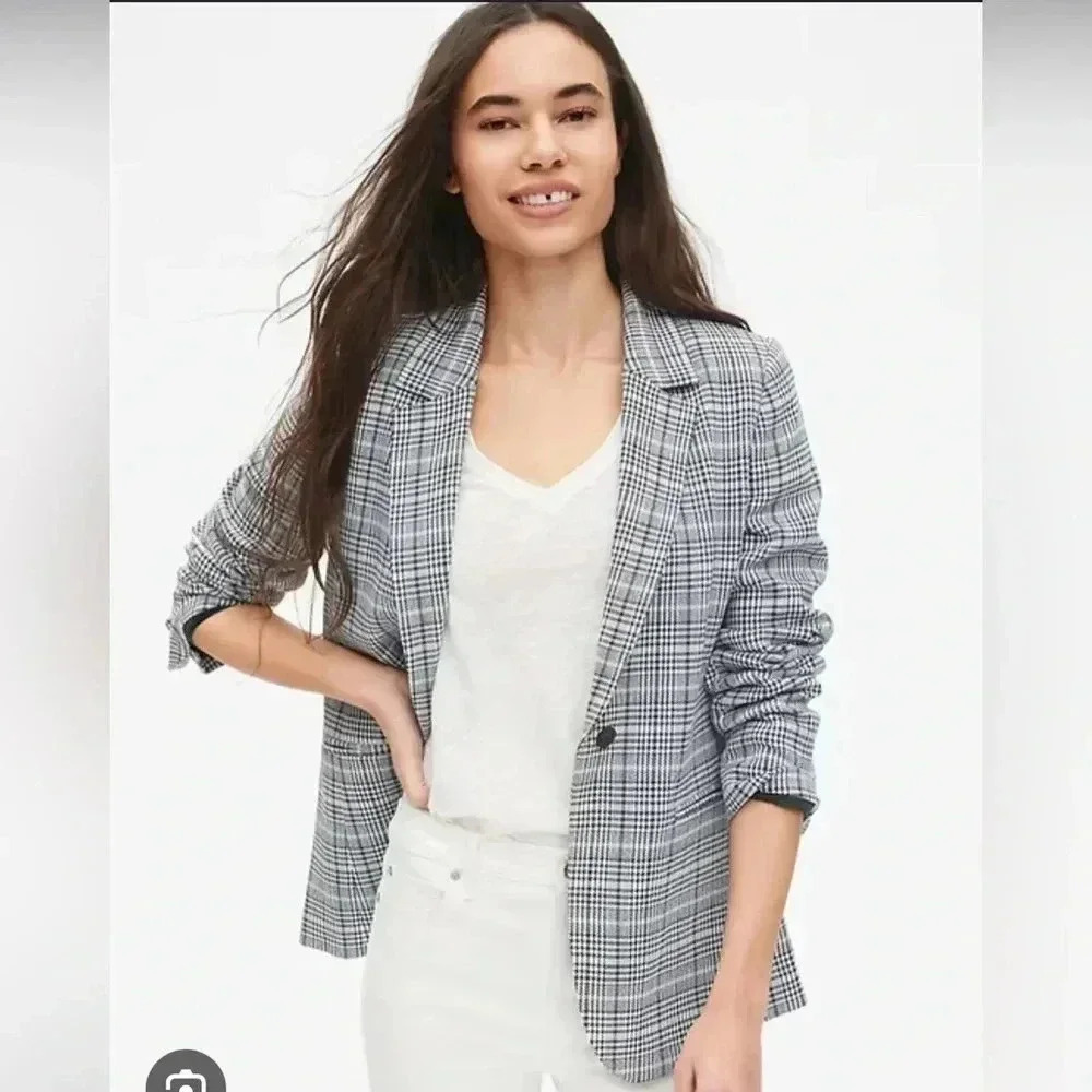 Gap Houndstooth Single Button Blazer